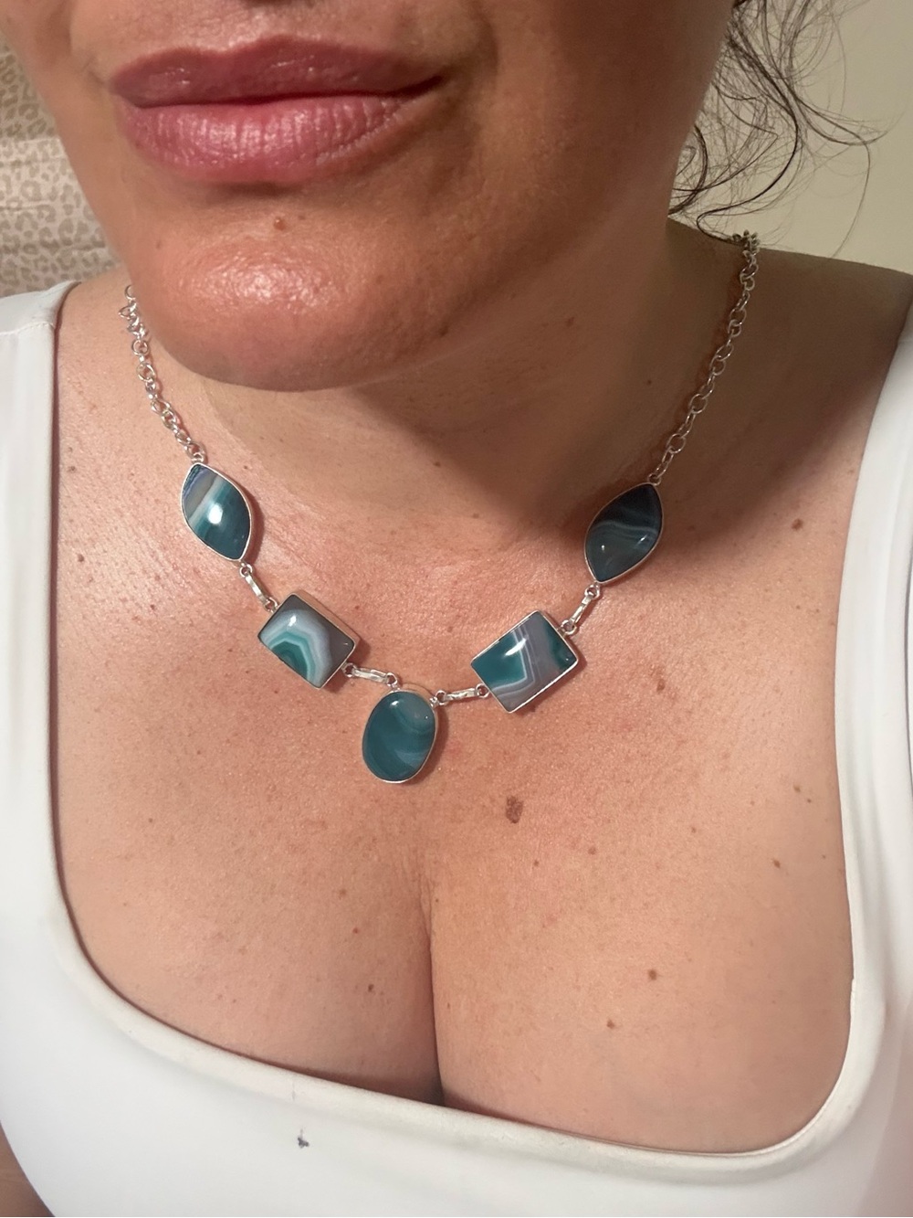 Teal Agate Boho Necklace